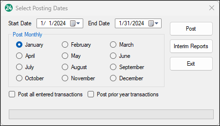 Select posting dates box